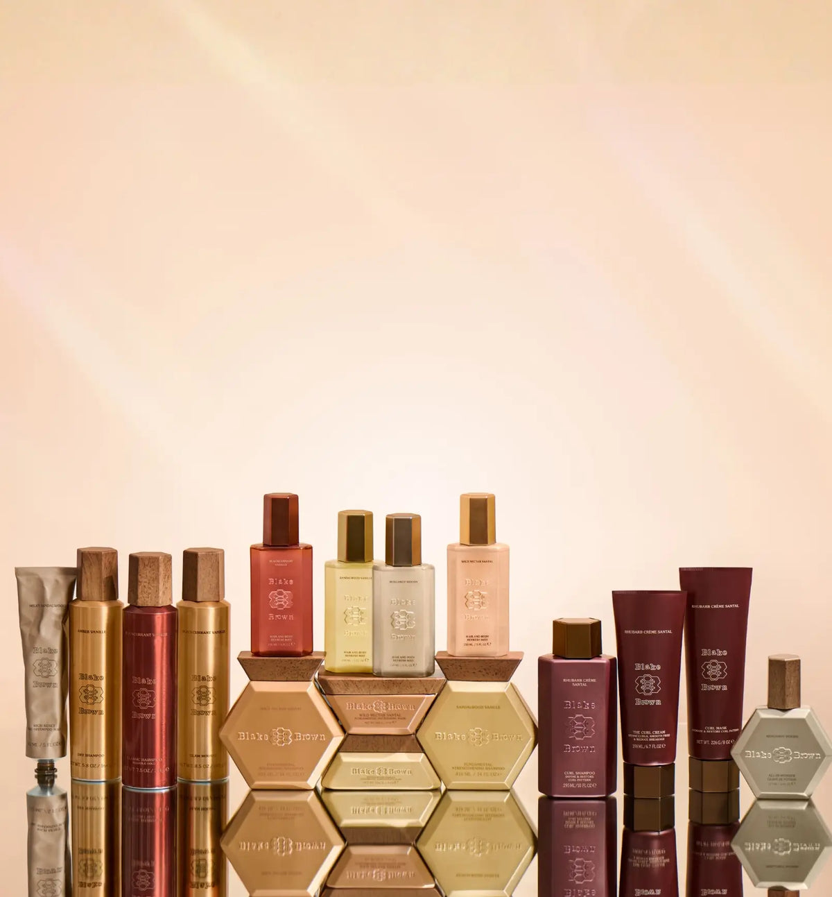 Image of the full collection of Blake Brown Beauty haircare.